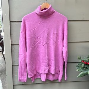 J.Crew turtleneck sweater, pink, size large